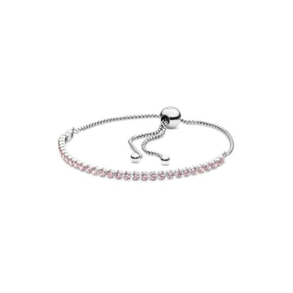 Pandora Silver & Pink CZ Sparkling Strand Bracelet